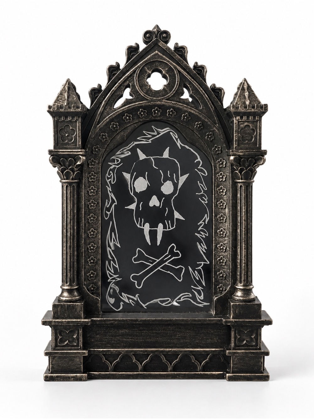 Gothic Skull Etched Decorative Wall Mirror